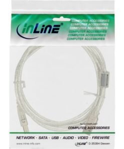 Alternative view of InLine® USB 2.0 kabel, A i B, prozirni, s feritnom jezgrom, Dužina kabela, 0,5-5m
