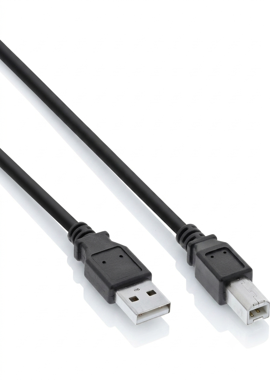 InLine® USB 2.0 kabel, A i B, crni, Dužina kabela, 0,5-5m