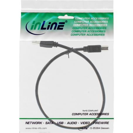 InLine® USB 2.0 kabel, A i B, crni, Dužina kabela, 0,5-5m - Slika 2