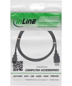 Alternative view of InLine® USB 2.0 produžni kabel, muški/ženski, tip A, crni, Dužina, 0,5-5m