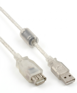InLine® USB 2.0 produžni kabel tipa A s feritnom jezgrom, prozirni, Dužina, 0,5-5m