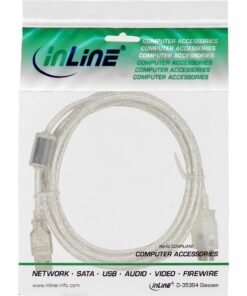 Alternative view of InLine® USB 2.0 produžni kabel tipa A s feritnom jezgrom, prozirni, Dužina, 0,5-5m