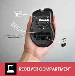 Bežični miš s tihim klikovima, Perixx PERIMICE-621 B - Slika 3